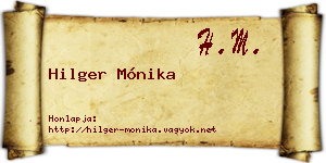 Hilger Mónika névjegykártya
